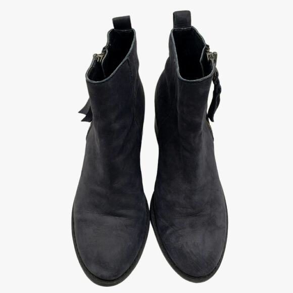 BP Ankle Boots Black Block Heel Braided Zipper - Picture 10 of 10